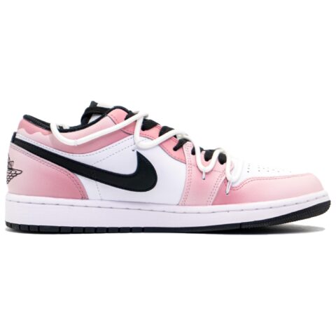 Jordan Air Jordan 1 Slip Resistant Abrasion Resistant Low top Vintage Basketball Shoes Men’s Pink