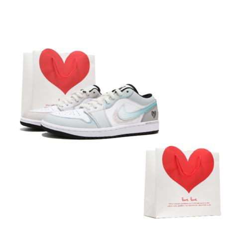 Jordan Air Jordan 1 Abrasion Resistant Low top Vintage Basketball Shoes Women’s Blue Pink
