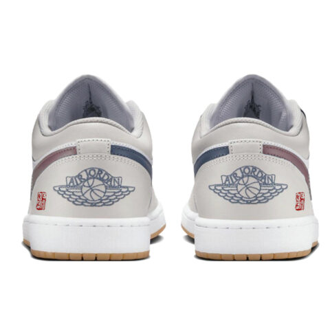 Jordan Air Jordan 1 Slip Resistant Abrasion Resistant Low top Vintage Basketball Shoes Unisex White