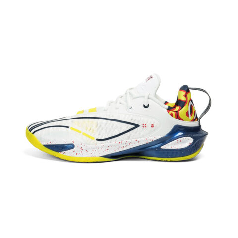 Li Ning Textile, TPU Low top Basketball Shoes, White Blue Men’s
