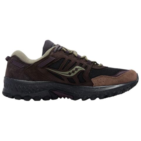 Saucony GRID PEAK Lightweight Running Shoes Unisex Black Green Umber