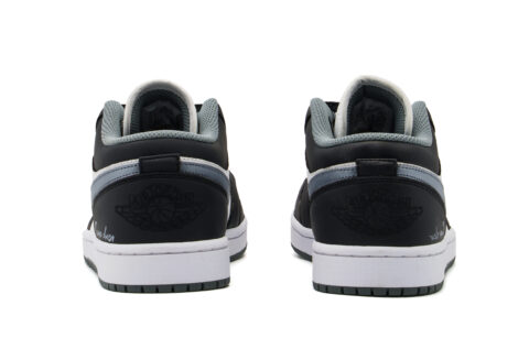 Jordan Air Jordan 1 Abrasion Resistant Low top Vintage Basketball Shoes Unisex Silver Black