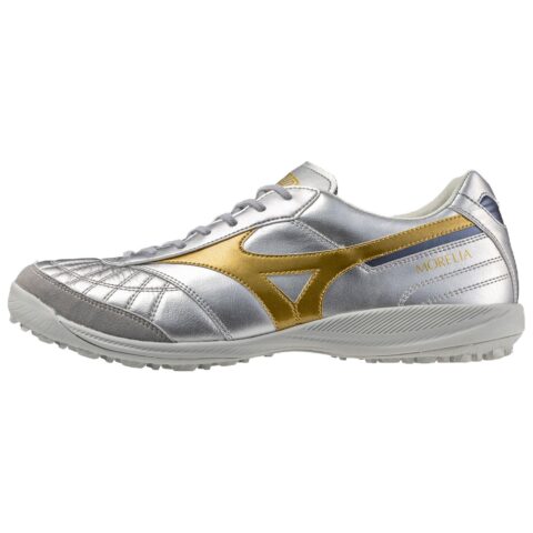 Mizuno MORELIA SALA TF Turf Slip Resistant Abrasion Resistant Soccer Shoes Unisex Silver