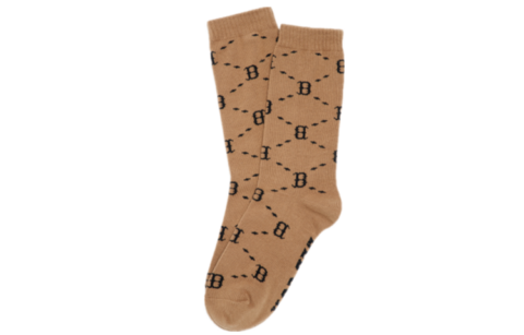 MLB Old Flower Crew Socks Unisex Caramel
