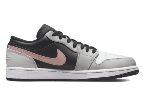Jordan 1 Cushioning, Wear Resistant Low top Vintage Basketball Shoes Unisex Black Gray Pink