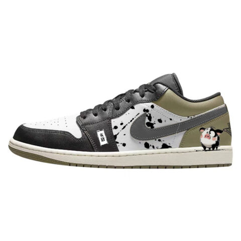 Jordan Air Jordan 1 Vintage Basketball Shoes Unisex Low Top White/Green