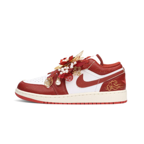 Jordan Air Jordan 1 Love Forever Cushioning, Wear Resistant Low top Vintage Basketball Shoes Women’s Red