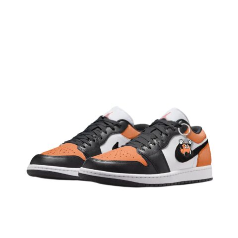 Jordan Air Jordan 1 Red Sunlight Cushioning, Wear Resistant Low top Vintage Basketball Shoes Men’s White Orange