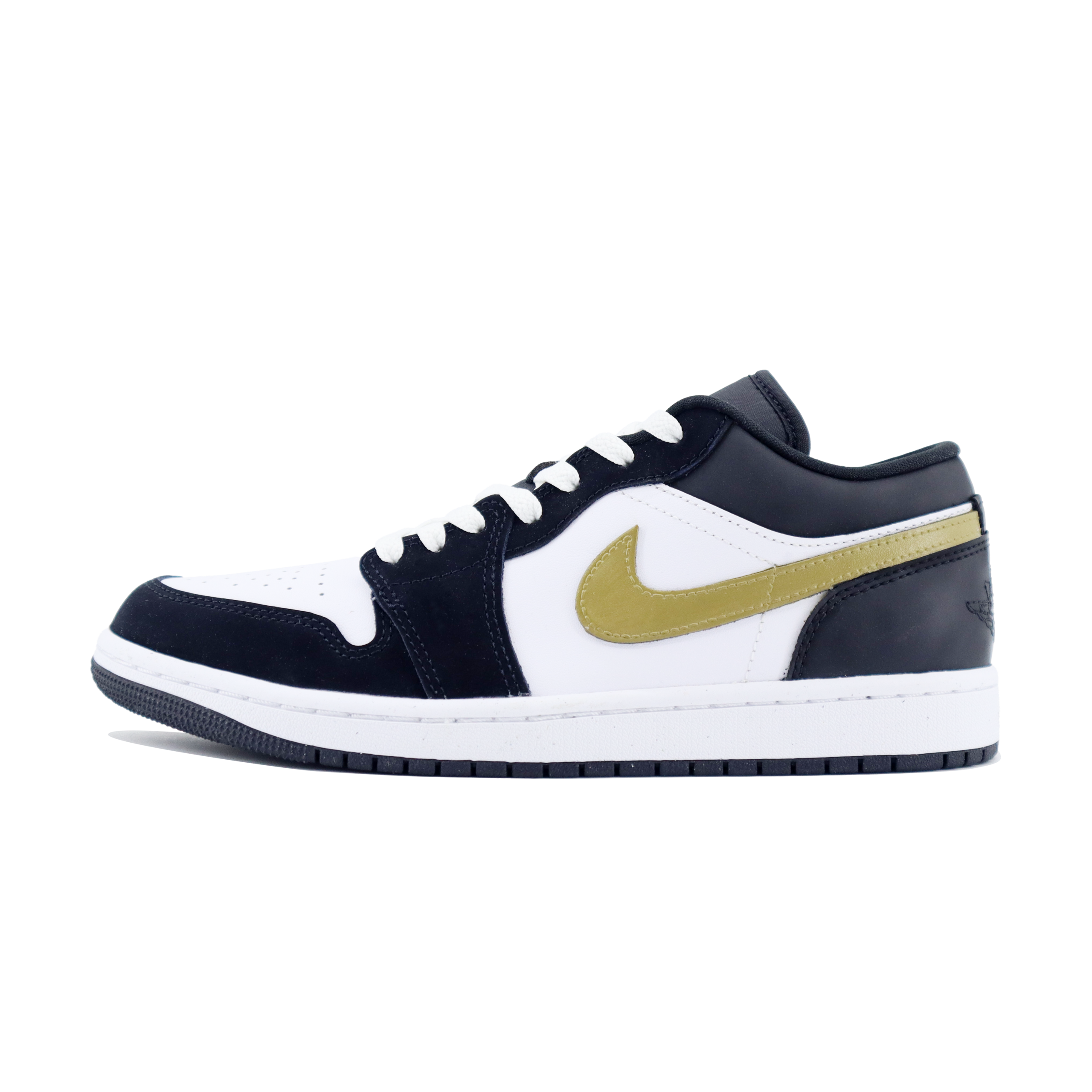 Jordan Air Jordan 1 Slip Resistant Abrasion Resistant Low top Vintage Basketball Shoes Unisex Black White Brown