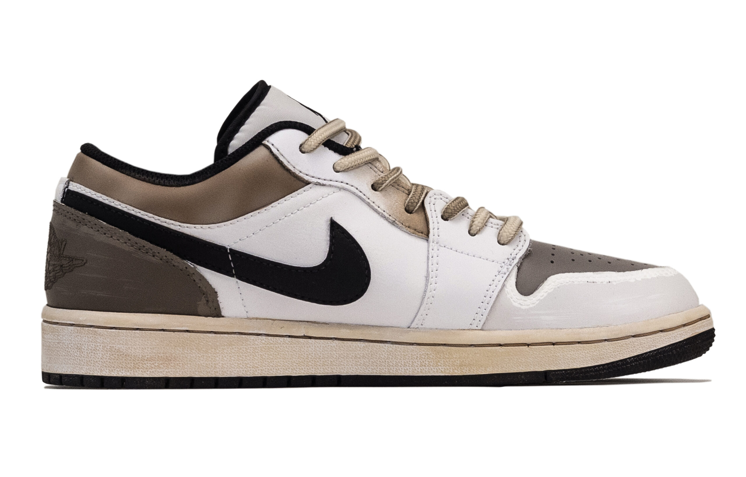 Jordan Air Jordan 1 Wealth Leather Cushioning Slip Resistant Cushioning Slip Resistant Low top Vintage Basketball Shoes