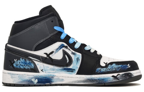 Jordan Air Jordan 1 Abrasion Resistant Abrasion Resistant Mid top Vintage Basketball Shoes Men’s Ice Blue