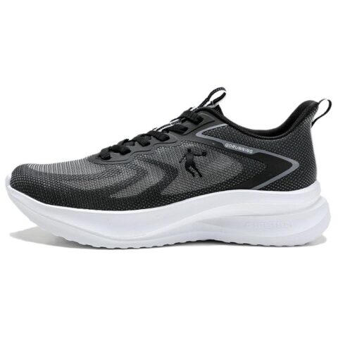QIAODAN Speed Slip Resistant Abrasion Resistant Low top Casual Training Running Shoes Men’s Black Coal Gray