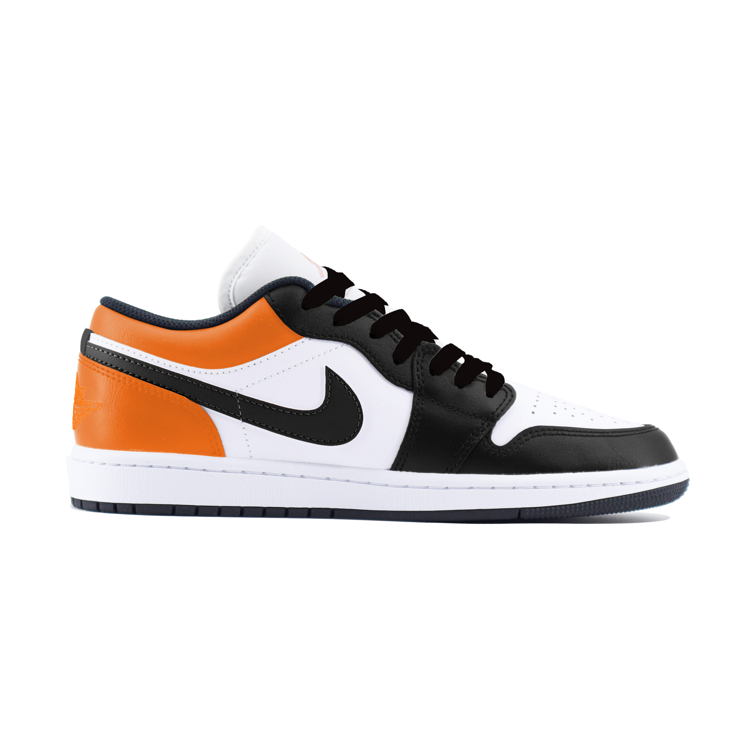 Jordan Air Jordan 1 Low Abrasion Resistant Abrasion Resistant Low top Vintage Basketball Shoes Unisex Black Orange