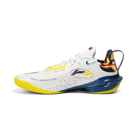 Li Ning Textile, TPU Low top Basketball Shoes, White Blue Men’s