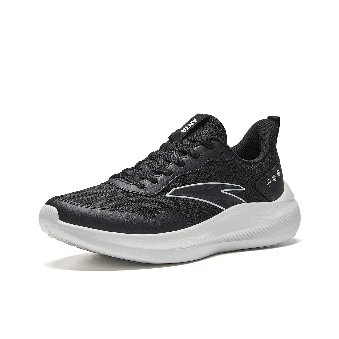 Anta Cushioning Slip Resistant Breathable Low top City Commuting Running Shoes Men’s Basic Black/Papyrus White