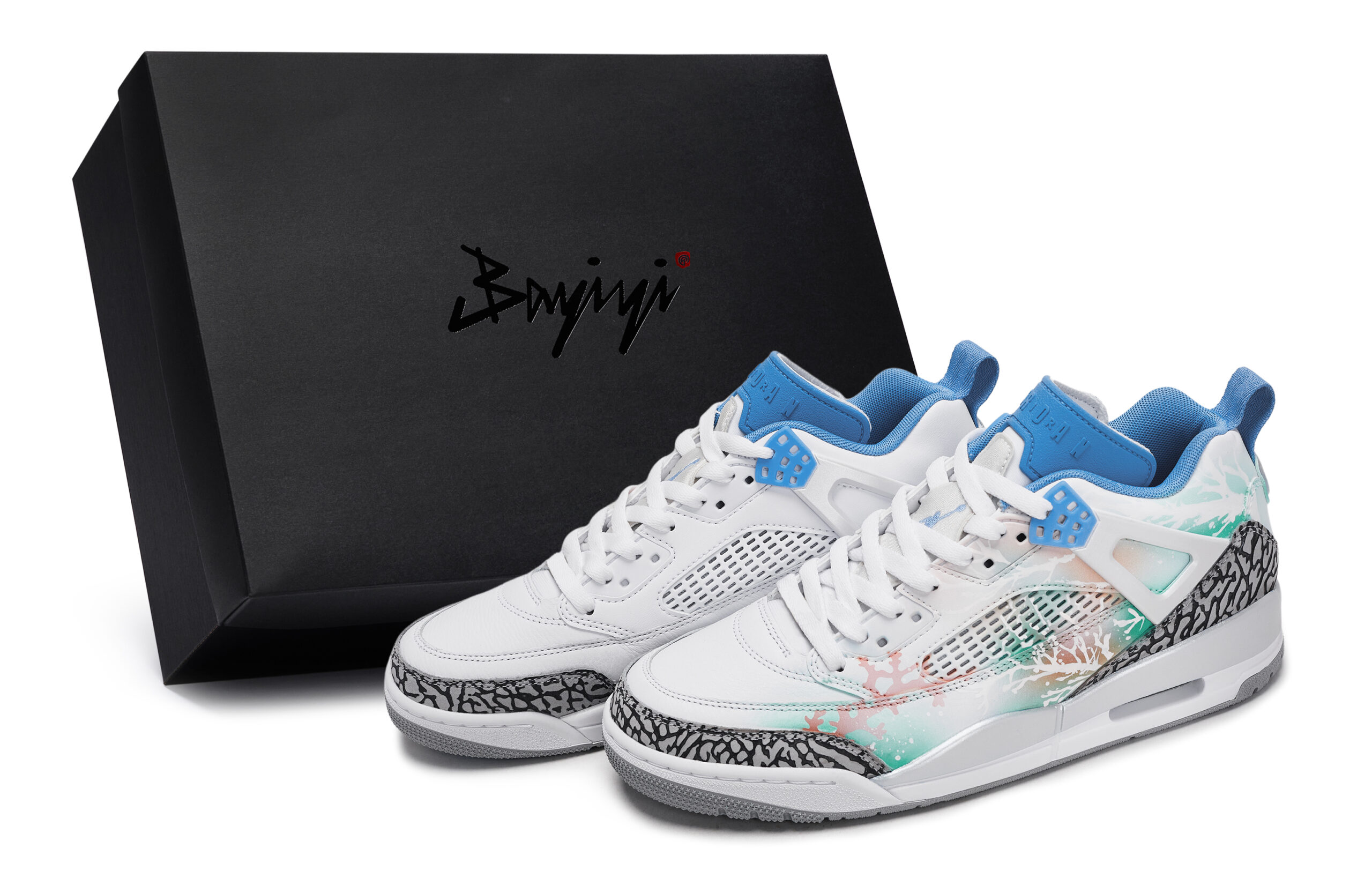 Jordan Spizike Vintage Basketball Shoes Unisex Low Top White/Black/Gray/Blue/Green/Silver
