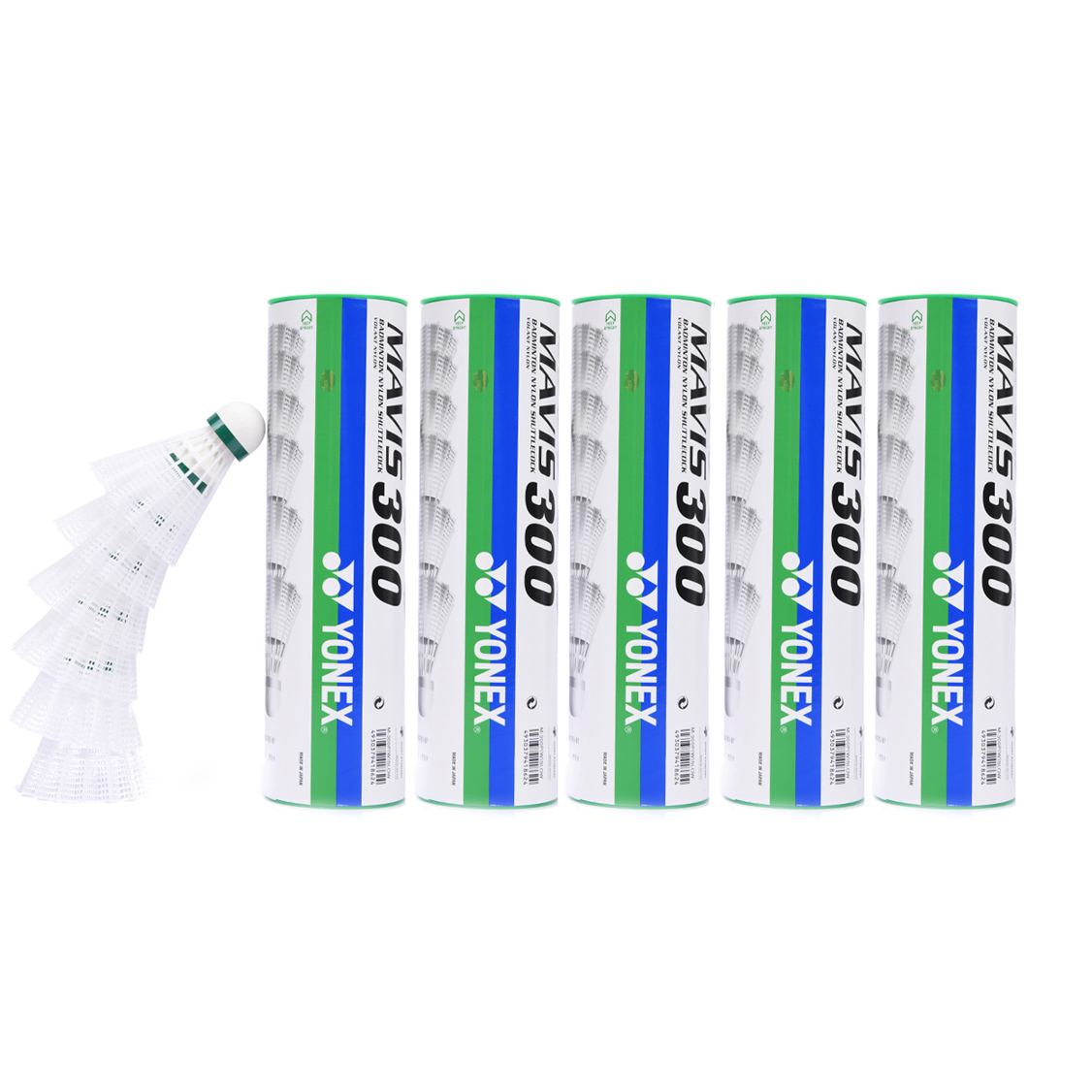 YONEX Mavis Collection M 300 Nylon Shuttlecock 6 Pack Nylon Outdoor 1 Tube Shuttlecocks