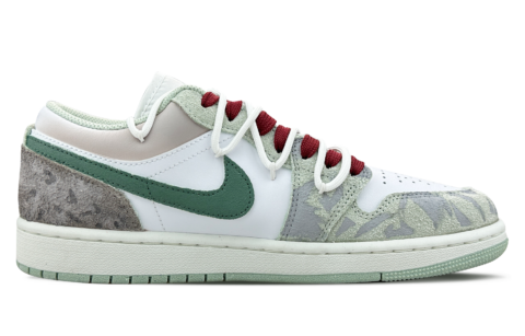 Jordan Air Jordan 1 Shimmery Cat Warm Winter Covenant Slip-Resistant Low-Top Vintage Basketball Shoes Men’s Jasper