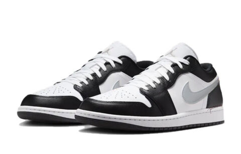 Jordan Air Jordan 1 Silver Star Abrasion Resistant Low top Vintage Basketball Shoes Unisex Black Silver