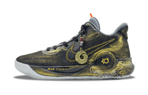 Nike KD Trey 5 IX Funi Gilded Abrasion Resistant Mid top Basketball Shoes Unisex Black Gold