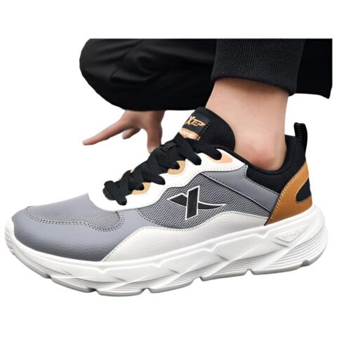 XTEP Low top Casual Running Shoes Men’s Smoke Gray Rosewood Brown Black
