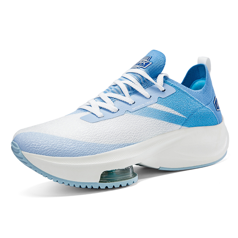 JINLAIKE Cushioning Slip Resistant Coverage Low top Air Cushion Casual Running Shoes Unisex White Blue