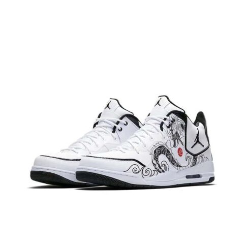 Jordan Courtside 23 Cushioning Slip Resistant Abrasion Resistant Mid top Vintage Basketball Shoes Men’s White