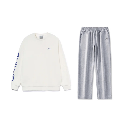 Li Ning Casual Sportswear Unisex White+Light Heather Gray