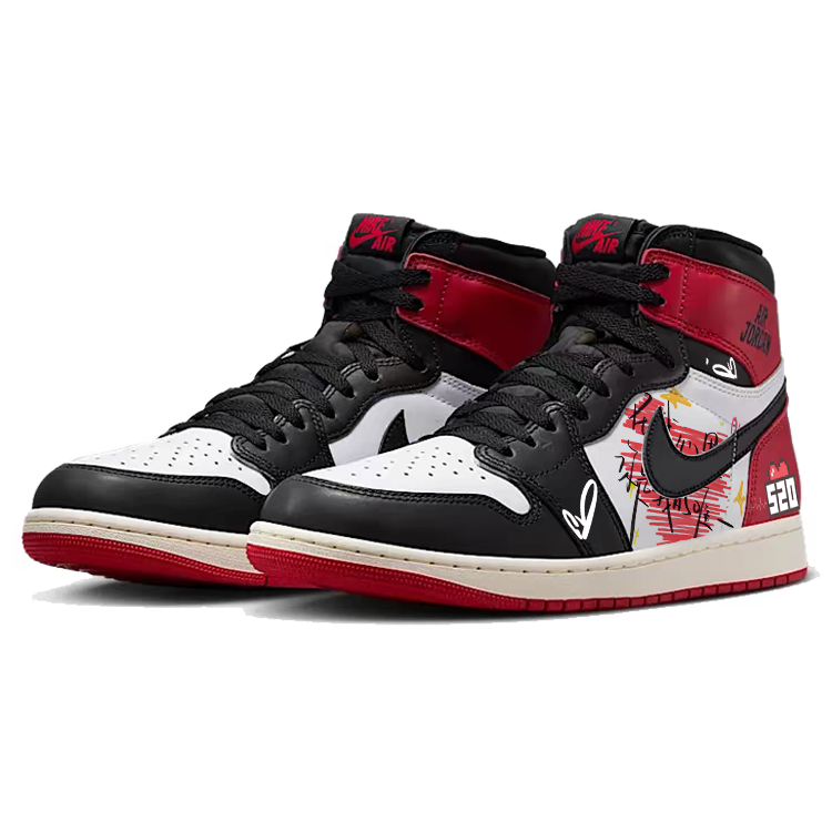 Jordan Air Jordan 1 Slip Resistant Abrasion Resistant High top Vintage Basketball Shoes Men’s Red
