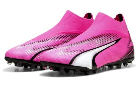 PUMA Ultra Match MG Multi Ground Soccer Shoes Men’s Pink Black White