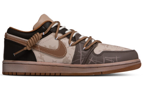 Jordan Air Jordan 1 Abrasion Resistant Breathable Low top Vintage Basketball Shoes Men’s Tan