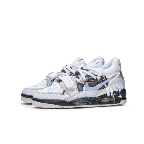 Jordan Legacy 312 Cushioning Slip Resistant Low top Vintage Basketball Shoes Men’s Gray Blue White