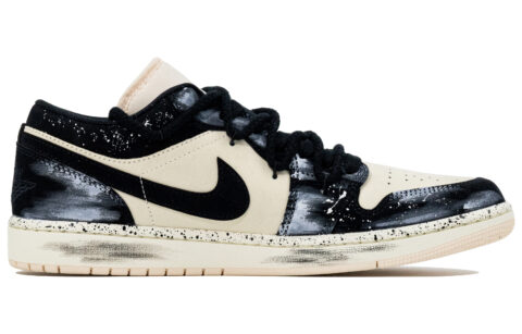 Jordan Air Jordan 1 Abrasion Resistant Abrasion Resistant Low top Vintage Basketball Shoes Unisex Black White Pink