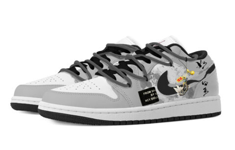 Jordan Air Jordan 1 Cloud Clear, Heart Box Abrasion Resistant Low top Vintage Basketball Shoes Unisex Gray