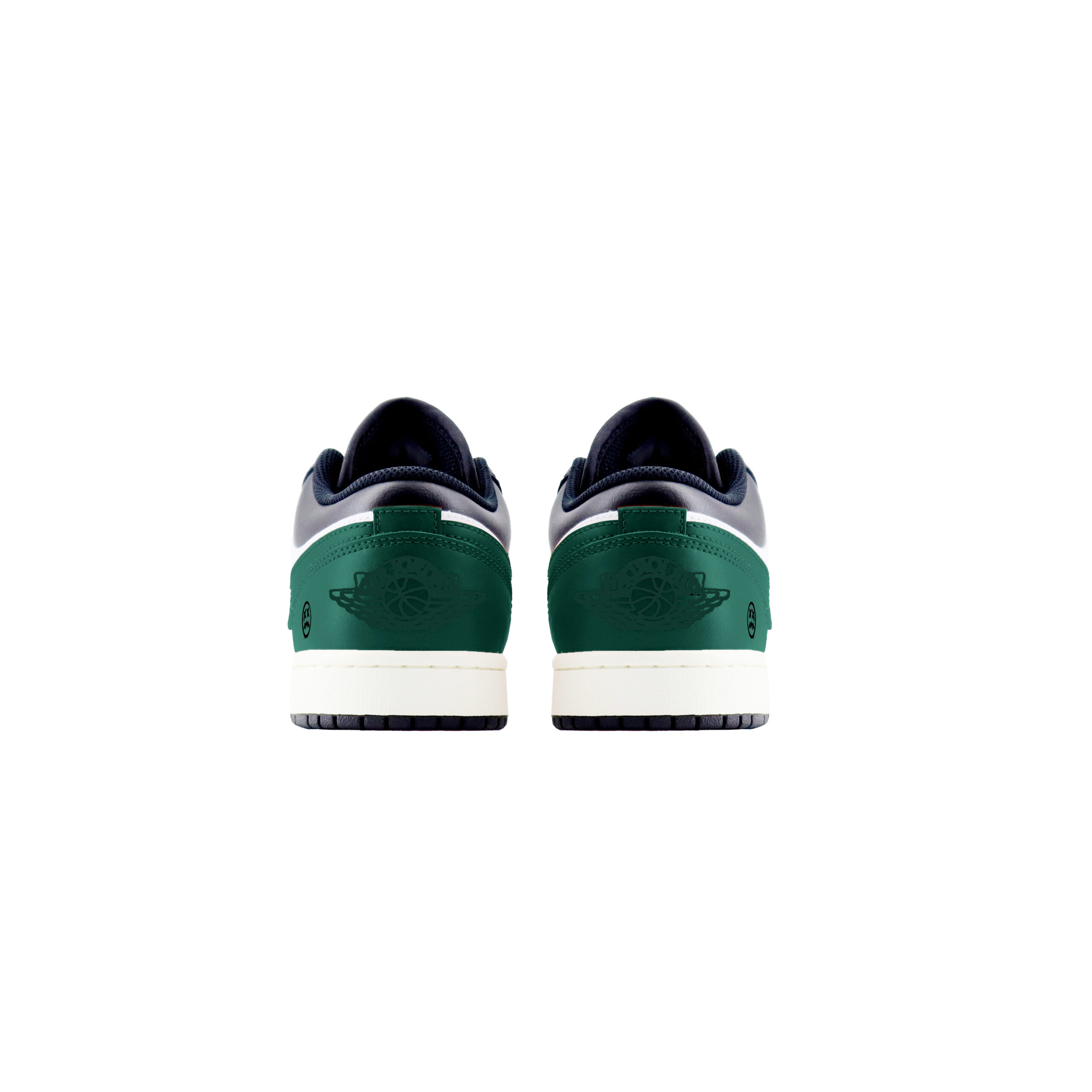 Jordan Air Jordan 1 Minimalist Fashion Abrasion Resistant Low top Vintage Basketball Shoes Unisex Black Green