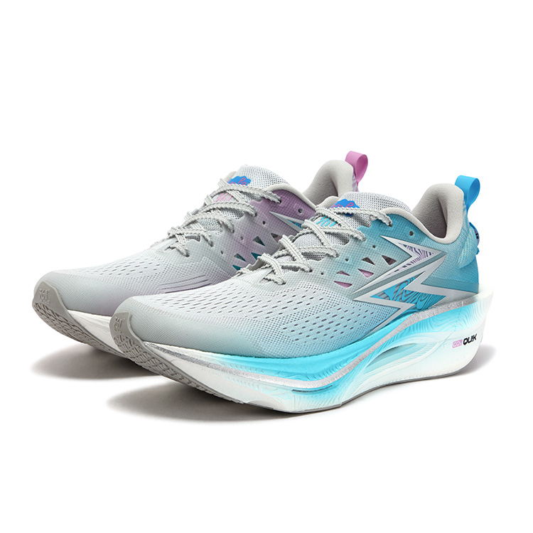 361° Flame 3 ET Jacquard Low top Casual Marathon Racing Running Shoes Unisex Gray Blue