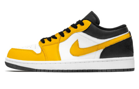 Jordan Air Jordan 1 Cushioning Low top Vintage Basketball Shoes Unisex Yellow White Black
