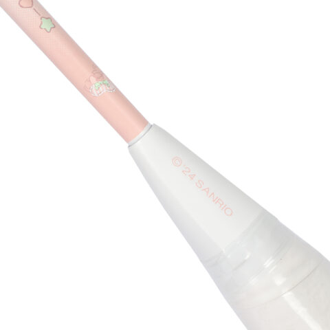 Sanrio Full Carbon Badminton Rackets Offensive Type Heavy Head, Stiff Shaft Advanced Level 670MM 4U/G4 White Pink