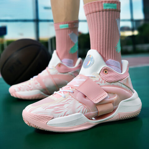 TONYBEAR Soccer Shoes Unisex Mid Top Pink/Green/Sea Blue