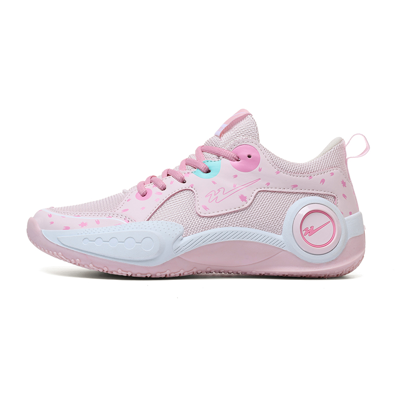 Binary Cushioning Breathable Slip Resistant Cushioning Breathable Slip Resistant Low top Basketball Shoes Unisex Pink