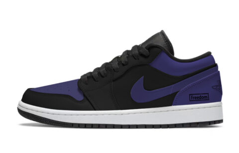 Jordan Air Jordan 1 Shopping Bag Abrasion Resistant Low top Vintage Basketball Shoes Unisex Black Purple