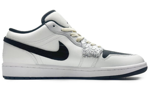 Jordan Air Jordan 1 Cushioning Slip Resistant Abrasion Resistant Low top Vintage Basketball Shoes Men’s Black