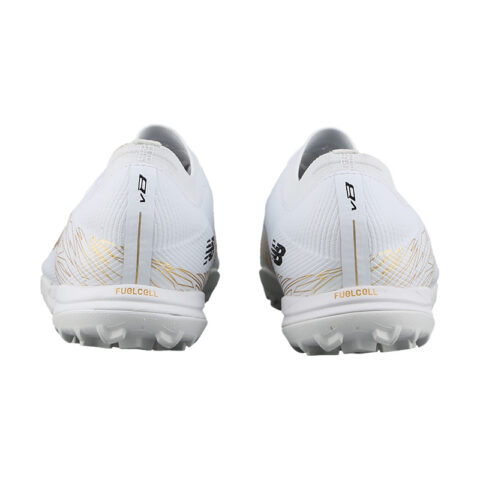 New Balance Furon V8 TF Turf Abrasion Resistant Breathable Coverage Soccer Shoes Unisex White Gold Black