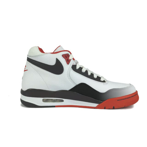 Nike Flight Legacy Slip Resistant Abrasion Resistant Mid top Vintage Basketball Shoes Unisex Red White