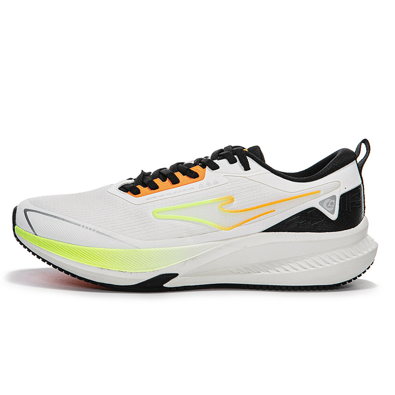 Erke Slip Resistant, Abrasion Resistant, Rebound Low top Long Distance Running Shoes Men's White Black