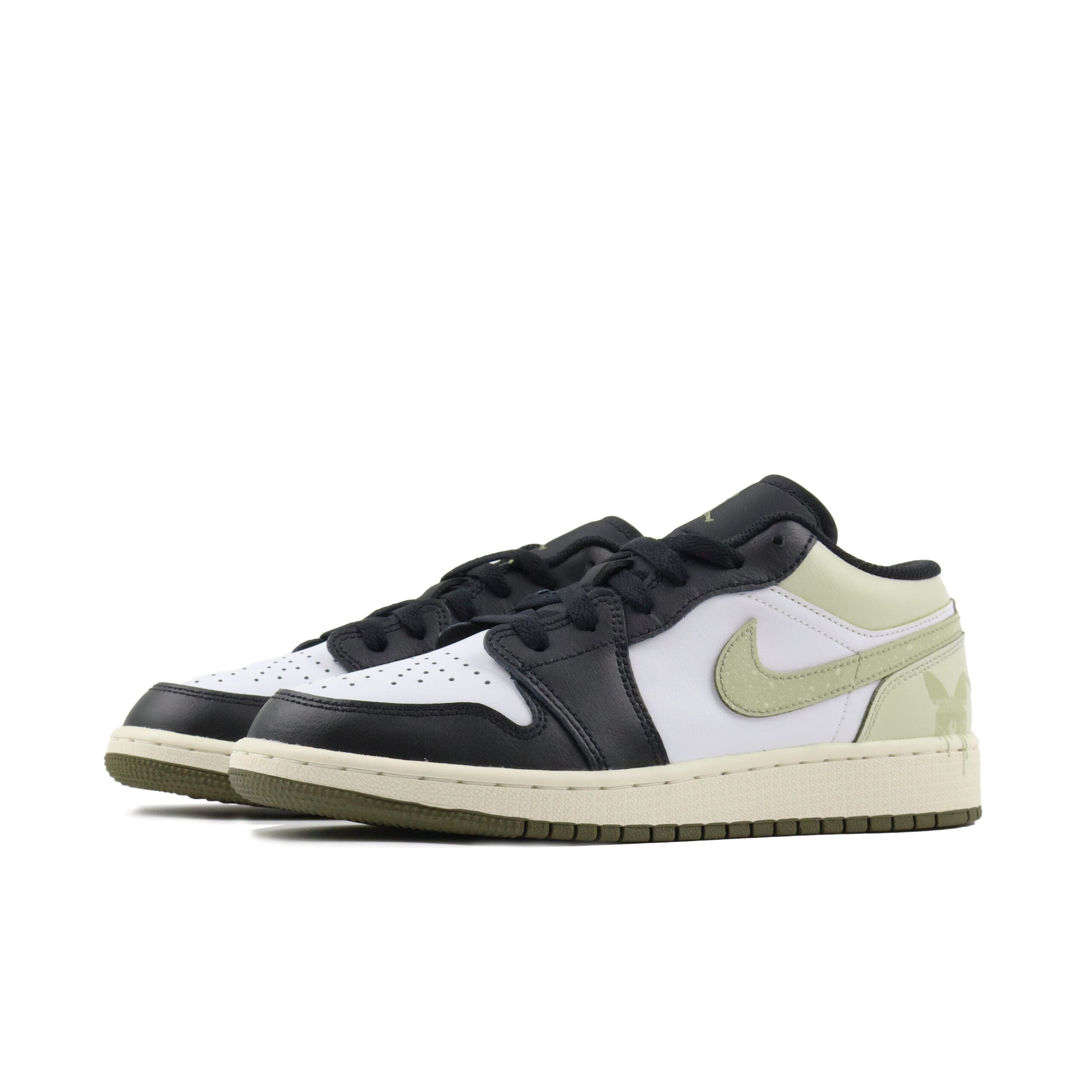 Jordan Air Jordan 1 Abrasion Resistant Support Low top Vintage Basketball Shoes Unisex Green