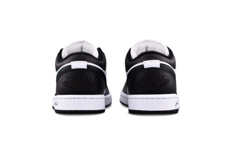 Jordan Air Jordan 1 Black Panda Leather Cushioning, Wear Resistant Low top Vintage Basketball Shoes Unisex Black, White
