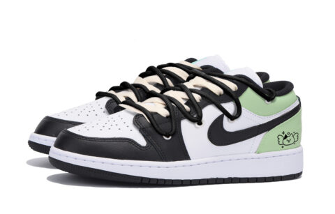 Jordan Air Jordan 1 Puppy Fragment Slip Resistant Abrasion Resistant Low top Vintage Basketball Shoes Men’s Black Green