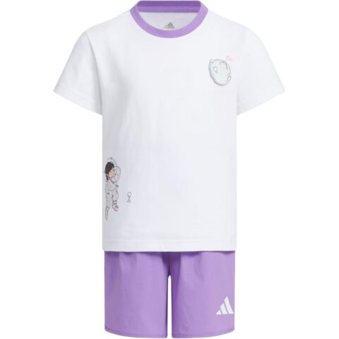 Adidas Casual Sportswear Set White/Fusion Violet Children Aged 3 7 Years Old