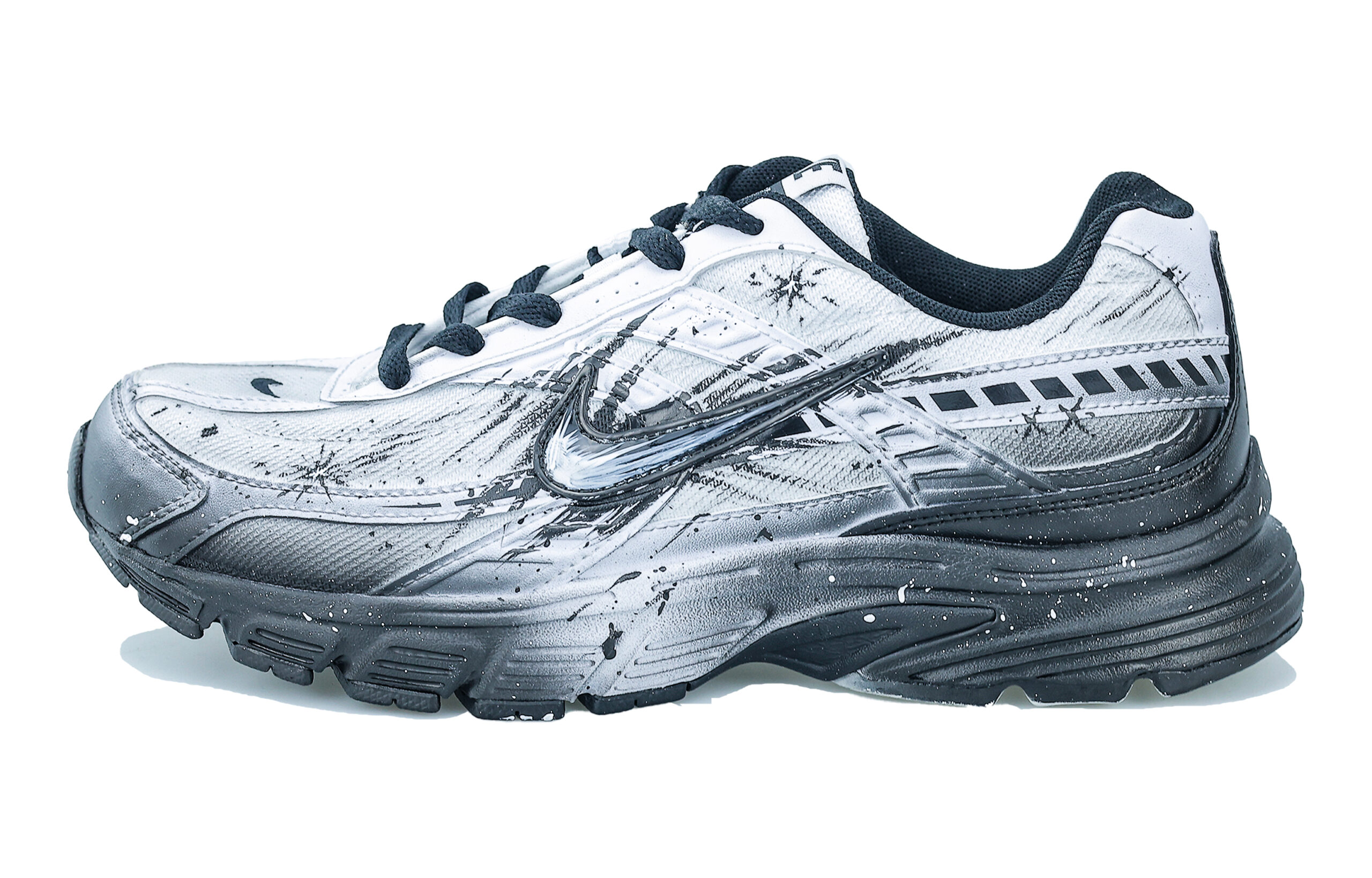 Nike Initiator Cushioning Breathable Support Low top Outdoor Shoes Unisex Silver White Black